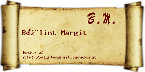 Bálint Margit névjegykártya